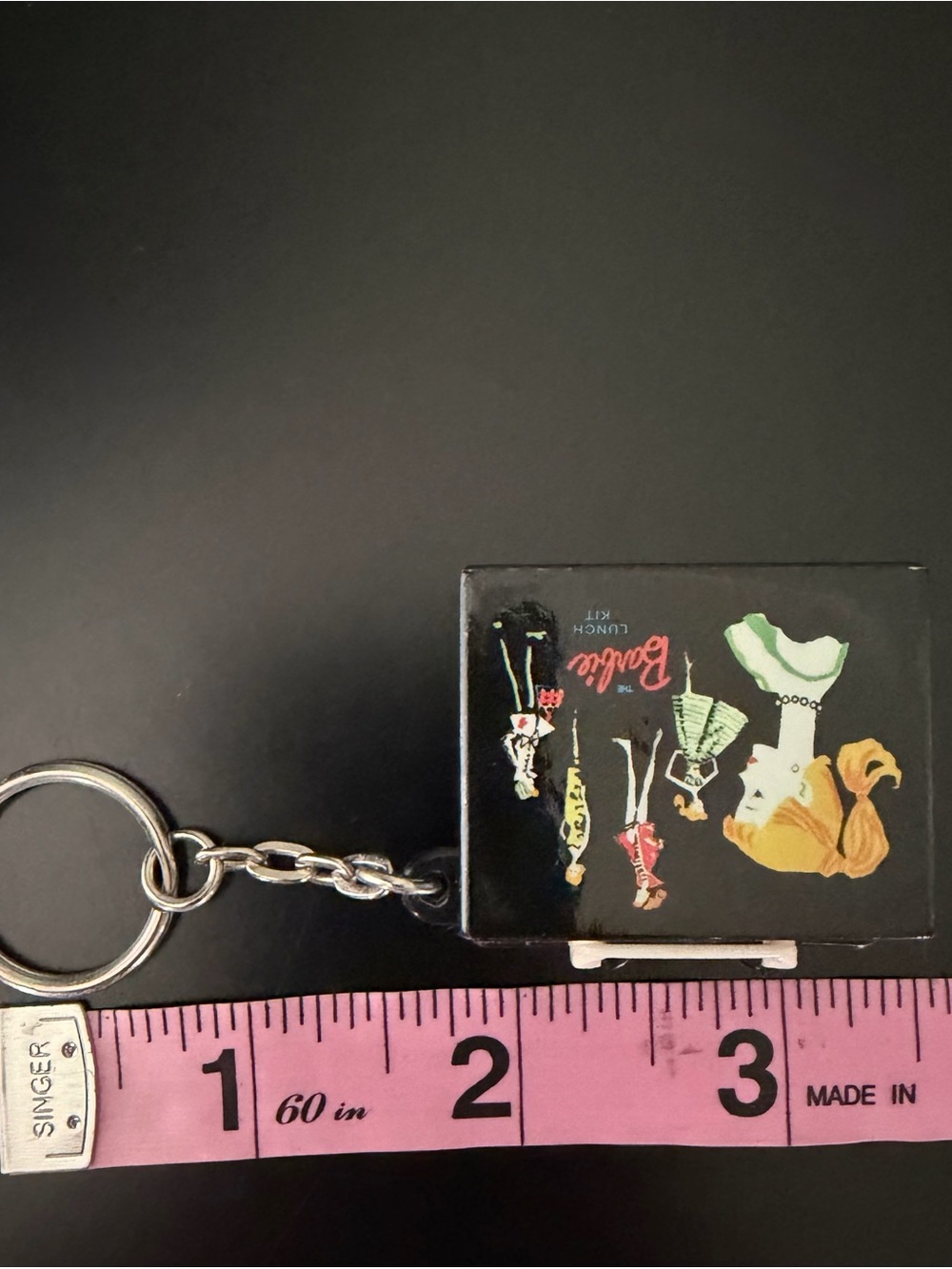 Vintage 1999 Mattel Barbie Black Lunchbox Keychain Mini - Picture 8 of 8